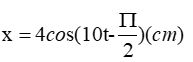 Một vật có khối lượng m=250g treo vào lò xo có độ cứng k=25(N/m). Từ VTCB ta truyền cho vật một vận tốc 40cm/s theo phương của lò xo. C (ảnh 4)
