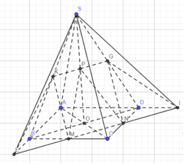 Cho hình chóp S.ABCD có đáy ABCD là hình bình hành tâm O. Gọi M, N, P lần (ảnh 1)