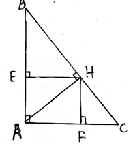 Cho tam giác ABC vuông tại A có đường cao AH. Kẻ HE, HF vuông góc với AB, AC (ảnh 1)