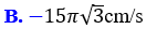 Con lắc lò xo dao động điều hòa với phương trình: x = 5cos(6pit + pi/2) (cm). Vận tốc của (ảnh 4)