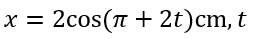 Một chất điểm dao động điều hòa với phương trình x= 2cos (pi+2t) cm,t được tính bằng (ảnh 1)