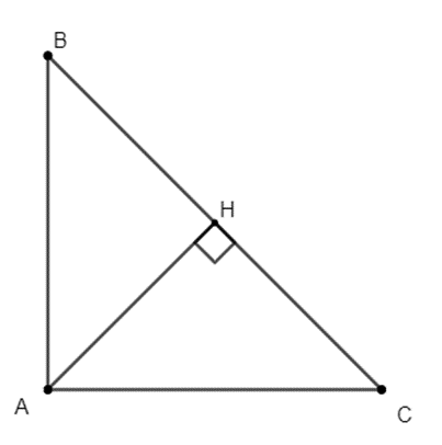 Cho tam giác ABC vuông tại A, đường cao AH (H thuộc BC). Biết độ dài đoạn BC (ảnh 1)