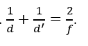Gọi d và d^' lần lượt là khoảng cách từ vật đến thấu kính và khoảng cách từ ảnh đến thấu kính. Nếu f là tiêu cự của thấu kính thì công thức nào sau đây là đúng? (ảnh 4)