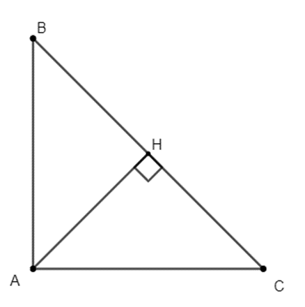 Cho tam giác ABC vuông tại A, đường cao AH. Biết BC = 10 cm và sin góc ACB = 3/5 (ảnh 1)