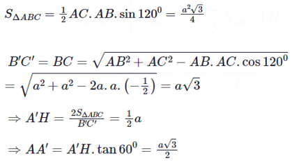 Cho khối lăng trụ đứng ABC.A’B’C’ có đáy ABC là tam giác cân với AB  (ảnh 2)