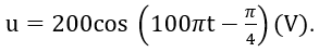 Dòng điện trong đoạn mạch mắc nối tiếp gồm điện trở R=100Ω, tụ điện có C=10^(-4)/2π (F) và cuộn cảm thuần có L=1/π(H) là i=2√2 cos⁡(100πt+π/6)(A). Biểu thức điện áp giữa hai đầu đoạn mạch là (ảnh 3)