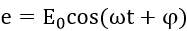Khi từ thông qua một khung dây dẫn biến thiên theo biểu thức Φ=Φ_0  cos⁡(ωt) (Φ_0 ┤ và ω không đổi) thì trong khung dây xuất hiện suất điện động cảm ứng có biểu thức e=E_0 cos(ωt+φ). Giá trị của φ là A. 0.	B. -π/2	C. π/2.	D. π. (ảnh 2)