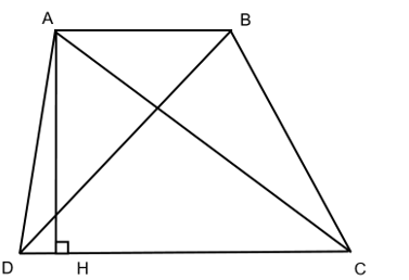 Cho hình thang ABCD diện tích hình thang là 225 cm2, đáy nhỏ AB = 12 cm đáy lớn CD = 18 cm. Tính diện tích tam giác ABC và tam giác ACD. (ảnh 1)