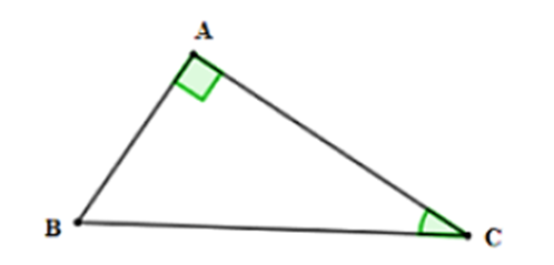 ho tam giác ABC vuông tại A, biết AC = 10 cm, góc C = 30 độ. Tính độ dài AB (ảnh 1)