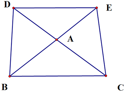 Cho tam giác ABC cân tại A. Trên tia đối của tía AC lấy điểm D. Trên tia đối  (ảnh 1)
