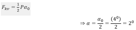 Một con lắc đơn gồm đang dao động điều hòa với biên độ góc α_0=4^0. Tại vị trí lực phục hồi tác dụng lên vật có độ lớn bằng một nửa độ lớn cực đại, (ảnh 2)