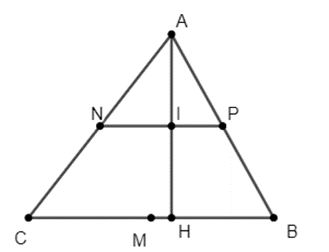 Cho tam giác ABC (AB > AC) có đường cao AH . Gọi M , N, P lần lượt là trung (ảnh 1)