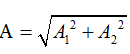 Dao động tổng hợp của hai dao động điều hoà cùng phương, cùng tần số, biên độ A1 và A2 vuông pha nhau có biên độ là ? (ảnh 1)