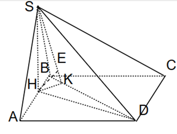 Cho hình chóp S.ABCD có đáy ABCD là hình vuông cạnh bằng a, SD (ảnh 1)