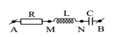một mạch điện RLC nối tiếp như hình vẽ. Biết L =0,8/bi (H), C = 10-4/bi (F). Đặt vào hai đầu đoạn mạch một điện áp có biểu (ảnh 1)