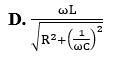 Đặt điện áp u= U0 cos (wt+ phi) vào hai đầu đoạn mạch gồm điện trở thuần R, cuộn cảm thuần L và tụ điện C (ảnh 5)