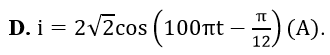 Đặt điện áp u= 80 căn bậc hai 2 cos (100 pi t - pi/4 ) (V) vào hai đầu đoạn mạch mắc nối tiếp gồm điện trở thuần (ảnh 5)