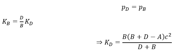 Cho một hạt nhân khối lượng A đang đứng yên thì phân rã thành hai hạt nhân có khối lượng B và D. Cho vận tốc của ánh sáng là c. Động năng của hạt D là (ảnh 2)