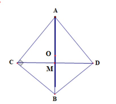 Cho tam giác ABC và ABD vuông có chung cạnh huyền AB ( C, D cùng  (ảnh 1)