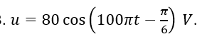 Một mạch điện xoay chiều chỉ chứa tụ điện có điện dung C=200/π  μF, cường độ dòng điện tức thời qua mạch có biểu thức i=4√2  cos⁡(100πt+π/3)   (ảnh 4)