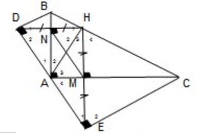 Cho tam giác ABC vuông tại đỉnh A, đường cao AH, từ H kẻ HM vuông góc (ảnh 1)