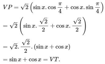 Giải phương trình: a) sinx + cosx = căn bậc hai 2 sin (x + pi/4); b) căn bậc hai 3 (ảnh 1)