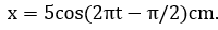 Phương trình li độ của vật dao động được cho bởi x= 5 cos ( 2pit - pi /2 ) cm. vận tốc cực đại của vật là (ảnh 1)