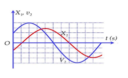 Hai vật M1 và M2 dao động điều hòa cùng tần số. Hình bên là đồ thị biểu diễn sự phụ thuộc (ảnh 1)
