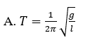 Tại nơi có gia tốc trọng trường g, một con lắc đơn có chiều dài l đang dao động  (ảnh 2)