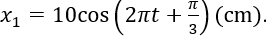 Dao động tổng hợp của hai dao động thành phần có dạng x= 5 cos( bi2t+ bi/3) . Biết rằng dao động thành phần,dao động thành phần (ảnh 6)