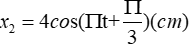 Một vật tham gia đồng thời hai dao động điều hoà cùng phương, có phương trình lần lượt là  x1= 3 cos (bi t+ phí ) (cm) (ảnh 2)