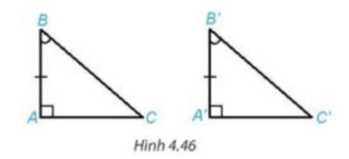 Hai tam giác vuông ABC (vuông tại đỉnh A) và A’B’C’ (vuông tại đỉnh A’)  (ảnh 1)