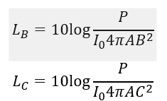 Tại đỉnh A của một hình vuông ABCD người ta có đặt một nguồn âm điểm phát ra sóng âm đẳng hướng. Một thiết bị do mức cường độ âm do được mức  (ảnh 2)