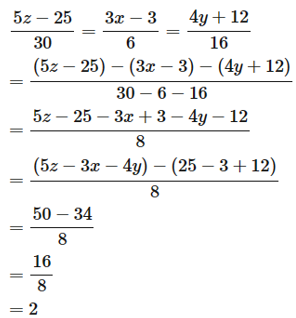 Tìm x, y, z biết (x - a) / 2 = (y + 30 / 4 = (z - 5) / 6 và 5z - 3x - 4y = 50 (ảnh 2)