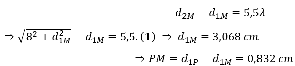 Trong một thí nghiệm về giao thoa sóng mặt nước, hai nguồn kết hợp O_1 và O_2 đặt cách nhau một khoảng 8 cm dao động cùng pha,  (ảnh 3)