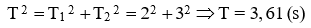 Hai con lắc đơn có chu kỳ dao động nhỏ là T1 = 2s và T2 = 3s. Chu kỳ dao động (ảnh 1)