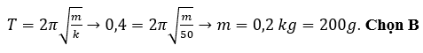 Một con lắc lò xo gồm vật có khối lượng m và lò xo có độ cứng 50 N/m dao động  (ảnh 1)