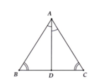Cho tam giác ABC có góc B = góc C. Tia phân giác của góc A cắt BC tại D (ảnh 1)