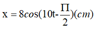 Một vật có khối lượng m =250g treo vào lò xo có độ cứng k =25(N/m). Từ VTCB ta truyền cho vật một vận tốc 40cm/s theo phương của lò xo. Chọn t = 0 khi vật qua VTCB theo chiều âm. Phương trình dao động của vật có dạng nào sau đây? (ảnh 2)