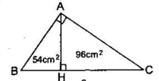 Cho tam giác ABC vuông tại A, đường cao AH. Biết diện tích tam giác ABH  (ảnh 1)