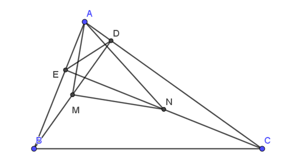 Cho tam giác nhọn ABC, vẽ các đường cao BD, CE. a) Chứng minh rằng: tam giác ADB (ảnh 1)