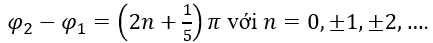 Hai dao động điều hòa cùng tần số có pha ban đầu là φ_1 và φ_2. Hai dao động này ngược pha khi (ảnh 4)