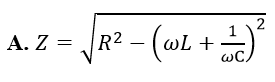 Đặt vào hai đầu đoạn mạch R,L,C nối tiếp một điện áp xoay chiều có tần số góc w (ảnh 1)