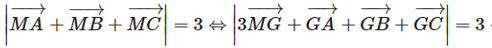 Cho tam giác ABC, có bao nhiêu điểm M thỏa mãn vecto MA + vecto MB (ảnh 1)
