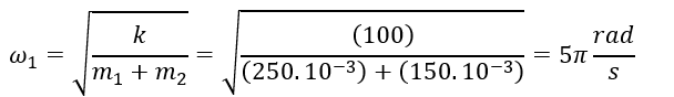 Cho cơ hệ như hình vẽ. Lò xo nhẹ có chiều dài tự nhiên l_0=30 cm, có độ cứng k=100 N/m, vật nặng m_2=150 g được đặt lên vật m_1=250 g. (ảnh 3)