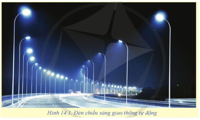 Hãy cho biết loại mô đun cảm biện nào được sử dụng trong mạch điều khiến đèn chiếu sáng giao thông tự động ở Hình 14. l. (ảnh 1)