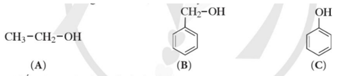 Cho ba chất có công thức cấu tạo dưới đây:   a) Chất nào ở trên thuộc loại alcohol? b) Hợp chất (C) có những đặc điểm cấu tạo nào khác so với hai hợp chất (A) và (B)? c) Dự đoán tính chất hoá học của hợp chất (C) có khác (A) và (B) hay không. (ảnh 1)