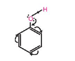 Quan sát công thức cấu tạo của phenol, cho biết các vị trí giàu mật độ electron trong vòng benzene. Nhóm phenyl hút electron, làm ảnh hưởng như thế nào đến liên kết O – H? (ảnh 1)