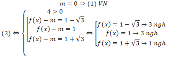 Cho hàm số bậc ba y = f(x). Hàm số g(x) = f(x + 2)  có bảng biến thiên như bên dưới.  Tổng tất cả các giá trị nguyên của tham số m để tập nghiệm của phương trình  (ảnh 3)