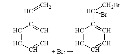 Nhỏ từ từ nước bromine vào ống nghiệm chứa styrene, lắc đều rồi để yên ống nghiệm. Dự đoán hiện tượng xảy ra. Giải thích. (ảnh 1)